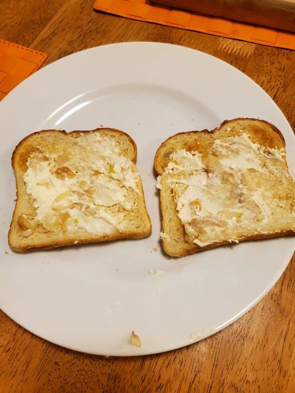 Garlic and kajmak on toast