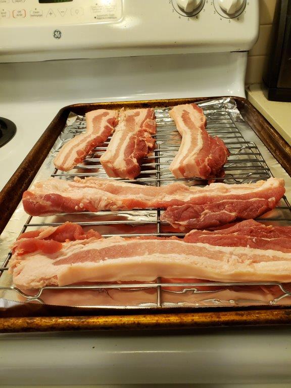 Uncooked pork belly