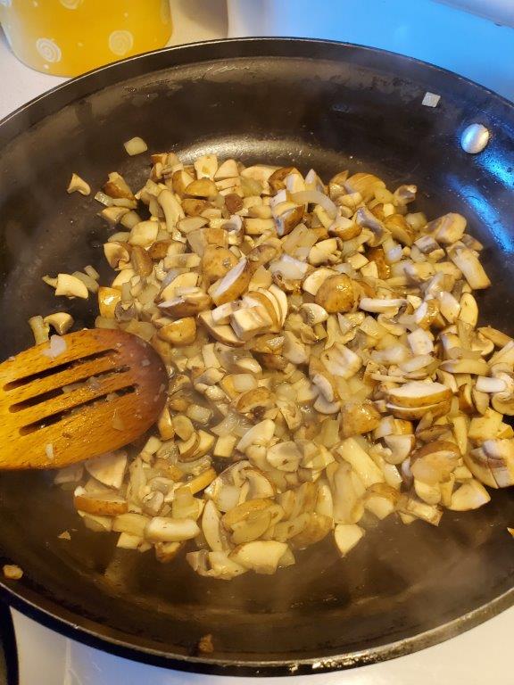 Frying mushrooms