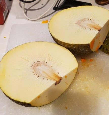 Halved breadfruit