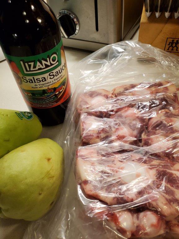 Salsa Lizano, Chaoyte Squash, and Ox Tails