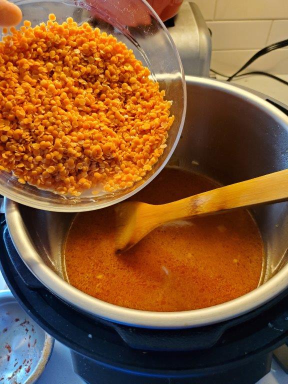 Red Lentils over the Instant Pot
