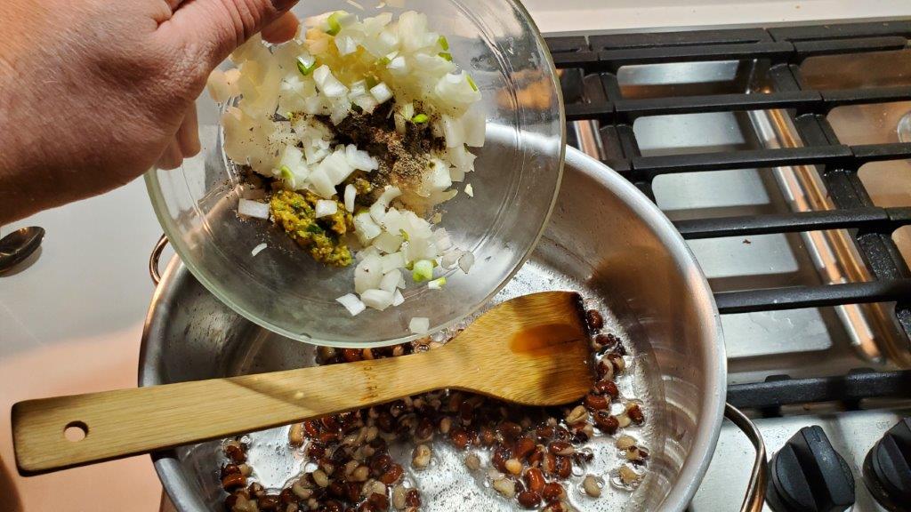 Seasoning the beans