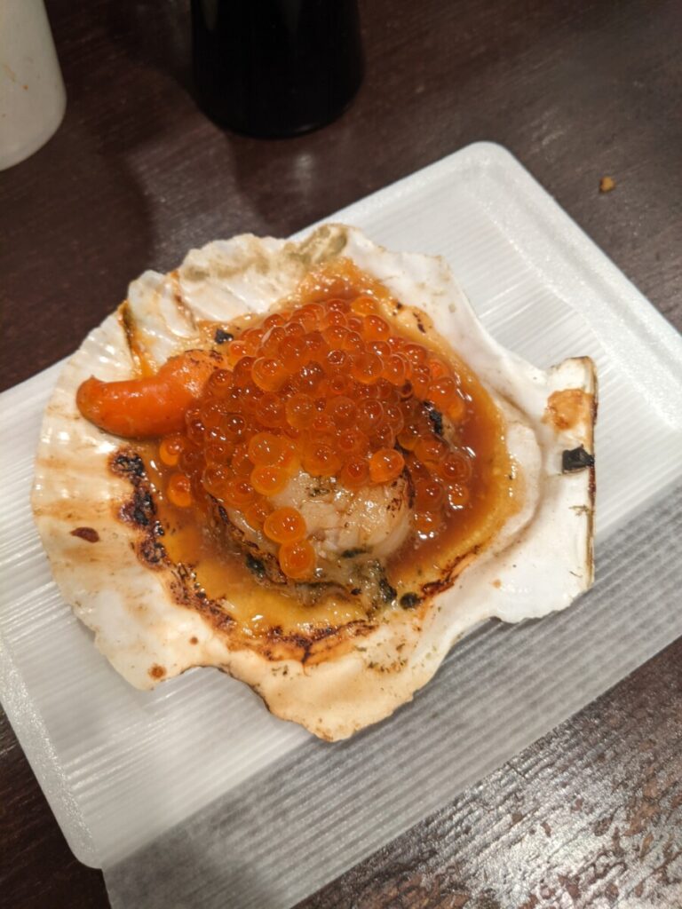 Scallop with cod roe
