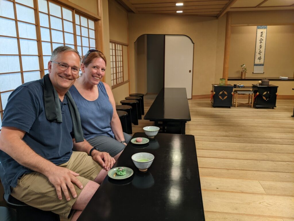 Picture of Dan and Leigh in Kyoto Wagashi Museum