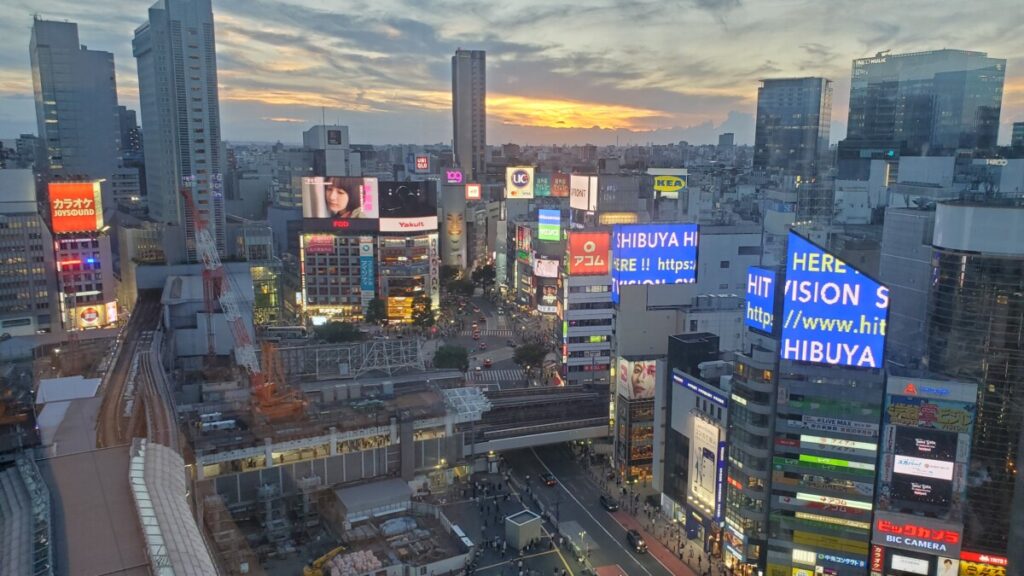 Sunset over Shibuya